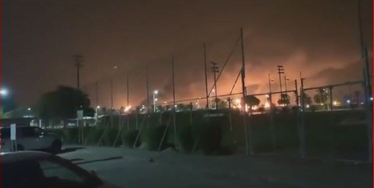 آتش‌سوزی مجتمع نفتی «آرامکو» در عربستان

