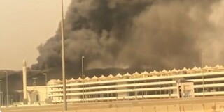 آتش‌سوزی مهیب درایستگاه قطار شهر جده عربستان+تصاویر
