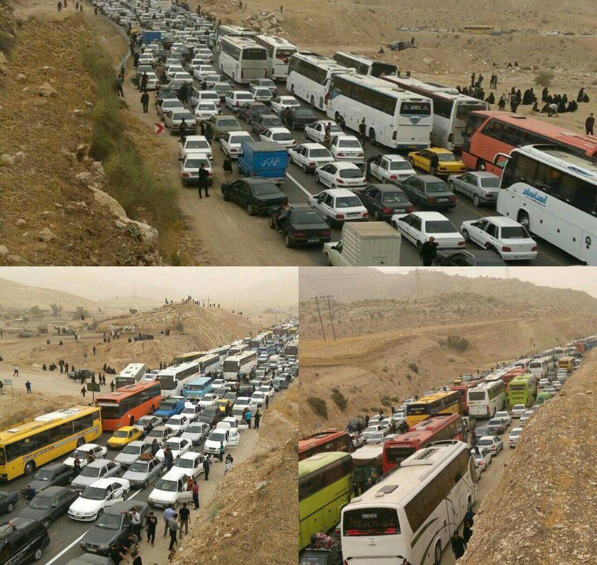 مهران در ترافیک اربعین/ تردد خودروها رکورد زد