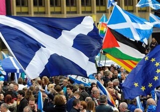  تظاهرات مردم اسکاتلند در حمایت استقلال از بریتانیا 