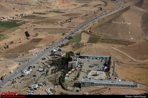 تصاویر هوایی زائرین پیاده در جاده های منتی به مشهد