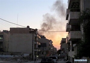 بمباران شدید رقه به دست ارتش ترکیه