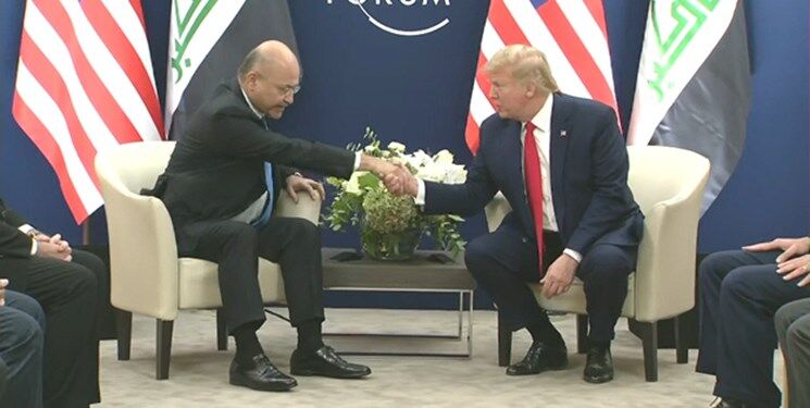 ترامپ در دیدار با برهم صالح: رابطه خیلی خوبی با عراق داریم