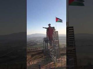 رونمایی از مجسمه سپهبد سلیمانی در مرزهای فلسطین اشغالی