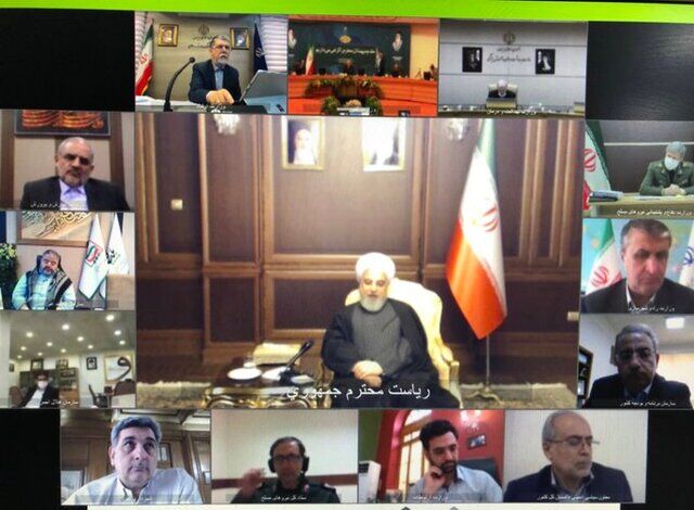 حضور مسئولان در جلسه ستاد ملی مقابله با کرونا به صورت ویدئو کنفرانسی/ تشکر روحانی از رهبری
