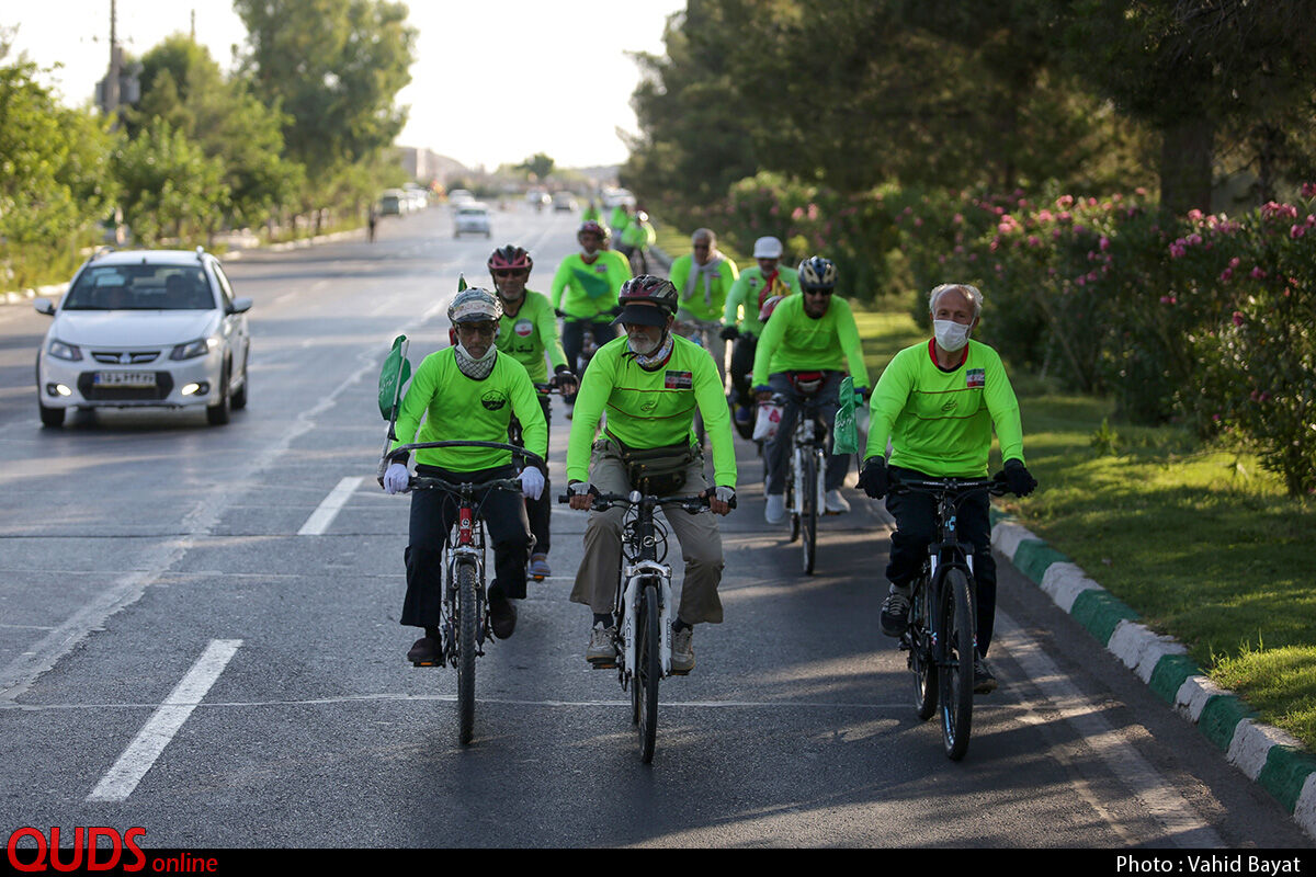 حضور گروه دوچرخه‌سواری ارادتمندان امام رضا علیه‌السلام در قم