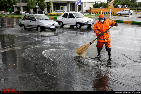 رگبار تابستانی باران در مشهد