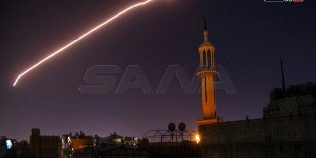 مقابله پدافند هوایی ارتش سوریه با حمله اسرائیل به جنوب دمشق