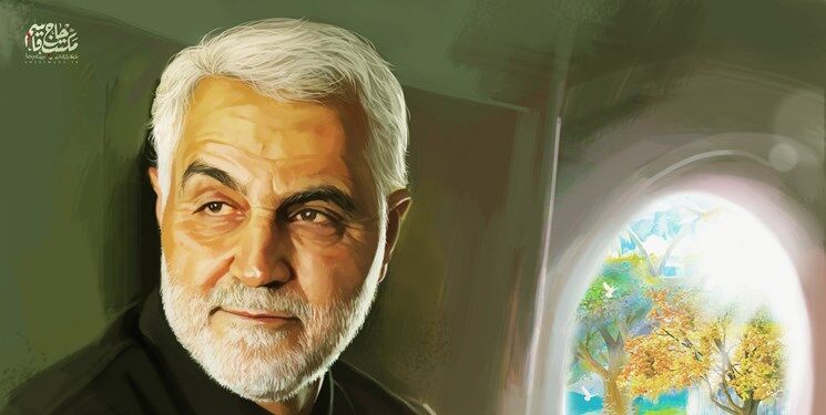 خلق نقاشی ۱۰۰ متری در سالگرد شهادت سپهبد سلیمانی