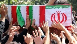 تشییع خودرویی پیکر ۲ شهید گمنام در اردستان
