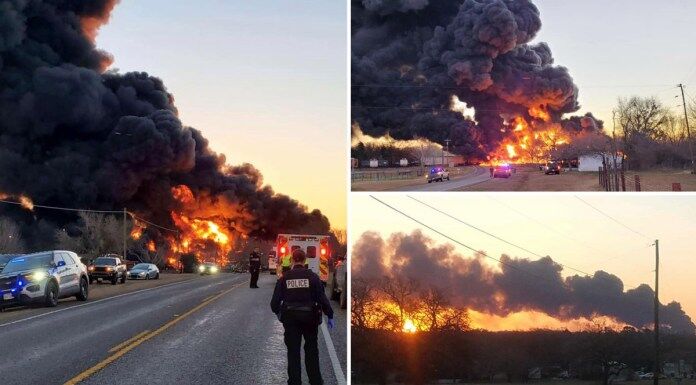 انفجارهای عظیم در قطار حامل سوخت در تگزاس
