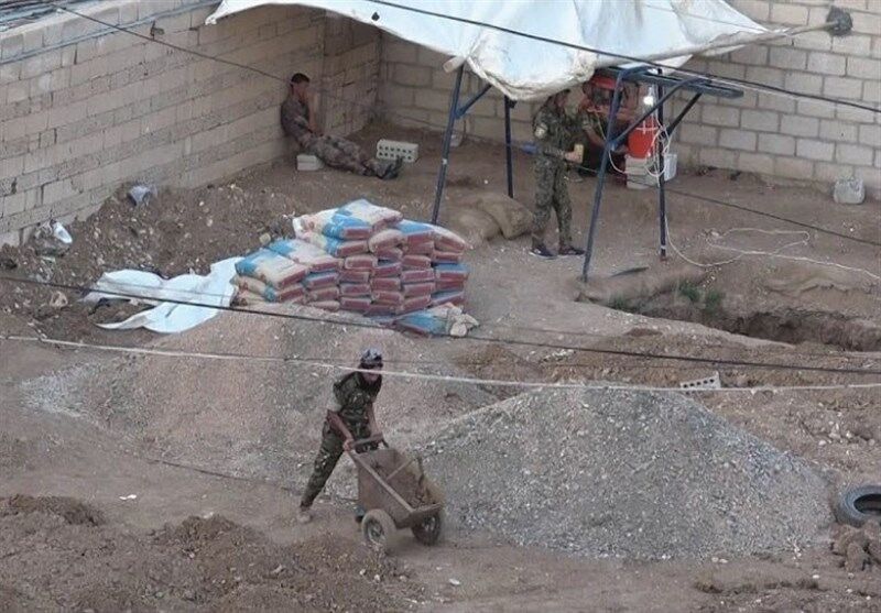 حفر تونل از سوی شبه نظامیان وابسته به آمریکا در شمال سوریه 