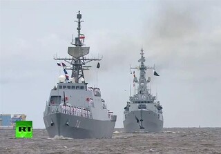 ناو گروه ایران در رژه دریایی ارتش روسیه