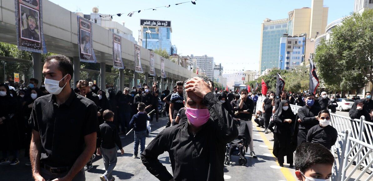فقط ۵۰ درصد عزاداران محرم در مشهد ماسک داشتند