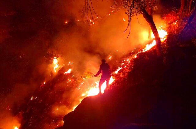 افزایش شدت آتش سوزی جنگل‌های کوه "نیر"