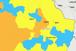 سه شهرستان خراسان رضوی در وضعیت نارنجی کرونایی 