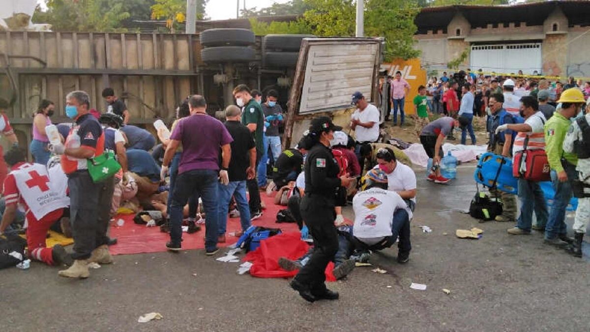 دست کم ۵۳ کشته در پی واژگونی کامیون حامل مهاجران در مکزیک