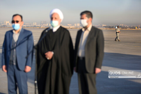 ورود رئیس قوه قضائیه به فرودگاه مشهد