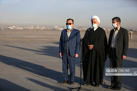ورود رئیس قوه قضائیه به فرودگاه مشهد