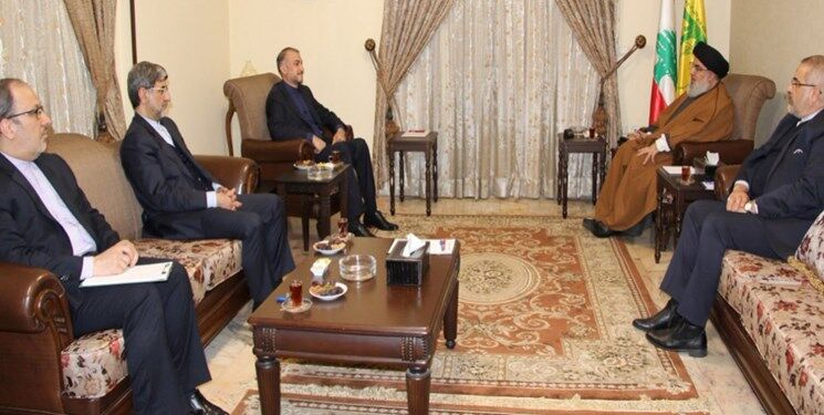 وزیر امور خارجه با سید حسن نصرالله دیدار و گفت و گو کرد