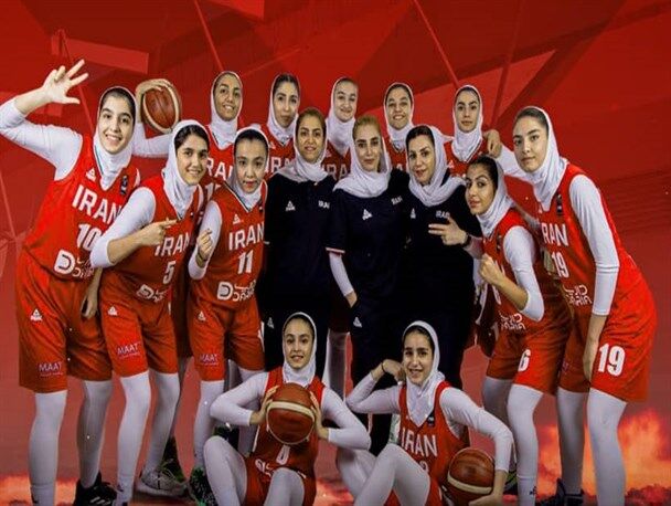 پیروزی تیم بسکتبال دختران نوجوان ایران برابر لبنان 