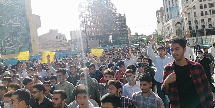 تجمع دانشجویان مشهدی در محکومیت سفر بایدن به غرب آسیا