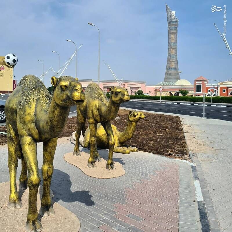 عکس/ نصب المان‌های شهری جدید در قطر