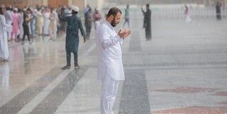 بارش باران در مسجد النبی و مسجدالحرام+فیلم و عکس