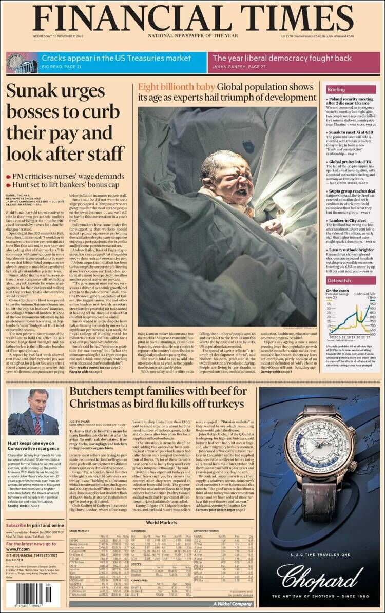 مروری بر مجلات و روزنامههای امروز جهان/ از آلمانیهای تنبل تا تولد نفر هشت میلیاردم