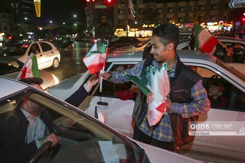 گزارش تصویری I شادی مردم مشهد بعد از برد تیم ملی فوتبال ایران