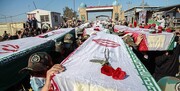 استقبال از پیکر پاک ۱۰۰ شهید تازه تفحص شده دوران دفاع مقدس