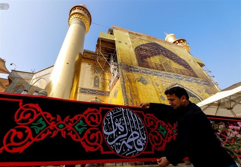 حرم مطهر امام علی(ع) در نجف اشرف سیاهپوش شد