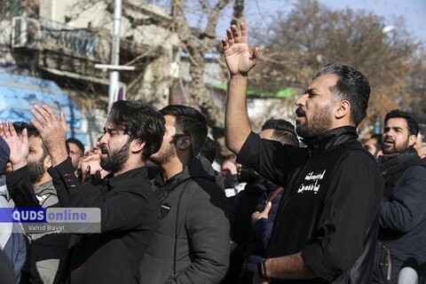 گزارش تصویری I دسته های عزای فاطمی به سمت حرم مطهر رضوی