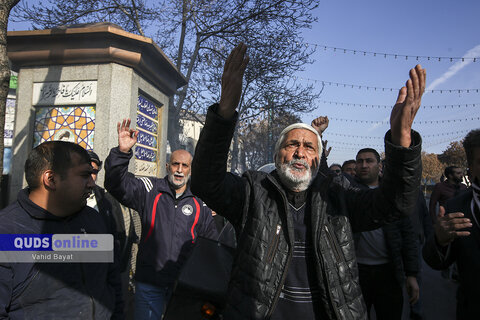 گزارش تصویری I دسته های عزای فاطمی به سمت حرم مطهر رضوی