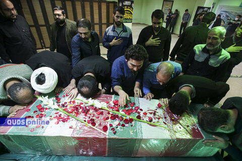 گزارش تصویری I وداع با پیکر شهید گمنام در موسسه فرهنگی قدس