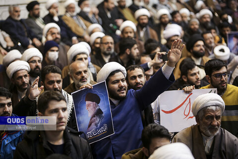 گزارش تصویری I تجمع حوزویان مشهد در پاسخ به اهانت نشریه فرانسوی