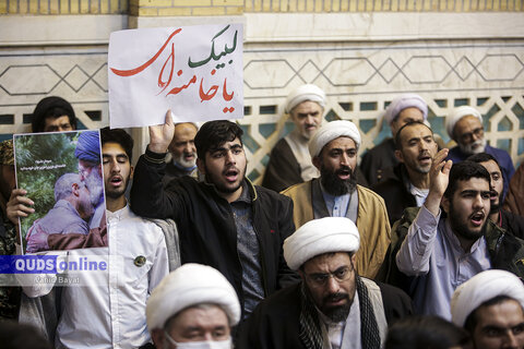 گزارش تصویری I تجمع حوزویان مشهد در پاسخ به اهانت نشریه فرانسوی