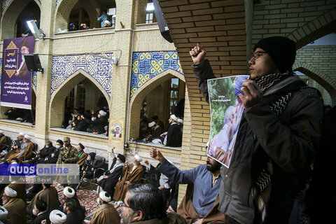 گزارش تصویری I تجمع حوزویان مشهد در پاسخ به اهانت نشریه فرانسوی