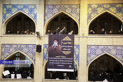 گزارش تصویری I تجمع حوزویان مشهد در پاسخ به اهانت نشریه فرانسوی