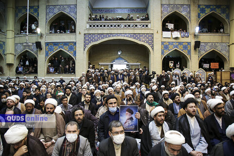 گزارش تصویری I تجمع حوزویان مشهد در پاسخ به اهانت نشریه فرانسوی