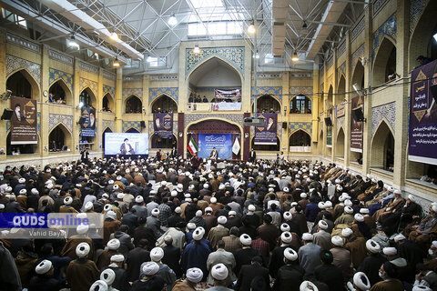 گزارش تصویری I تجمع حوزویان مشهد در پاسخ به اهانت نشریه فرانسوی