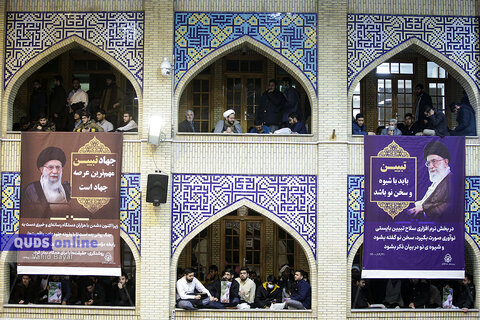 گزارش تصویری I تجمع حوزویان مشهد در پاسخ به اهانت نشریه فرانسوی