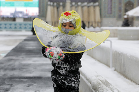 گزارش تصویری I بارش برف در حرم مطهر رضوی