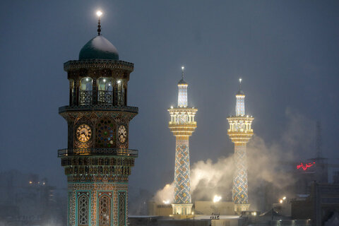 گزارش تصویری I بارش برف در حرم مطهر رضوی