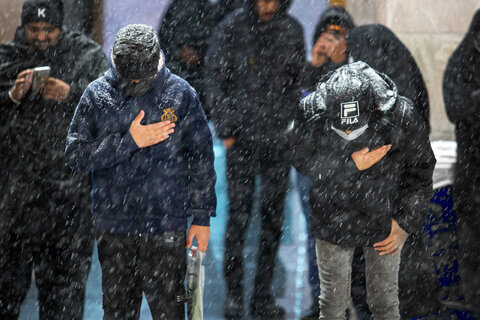 گزارش تصویری I بارش برف در حرم مطهر رضوی