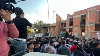 تجمع عراقی‌ها مقابل سفارت سوئد در بغداد