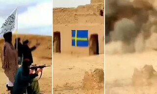 نیروهای طالبان پرچم سوئد را با آرپی‌جی هدف قرار دادند!