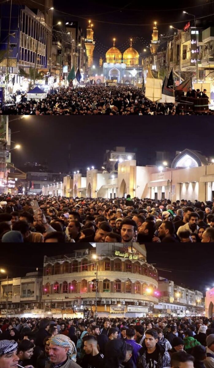 حضور میلیون‌ها زائر در کاظمین/ پیکر امام کاظم(ع) به صورت نمادین تشییع شد+ عکس و فیلم