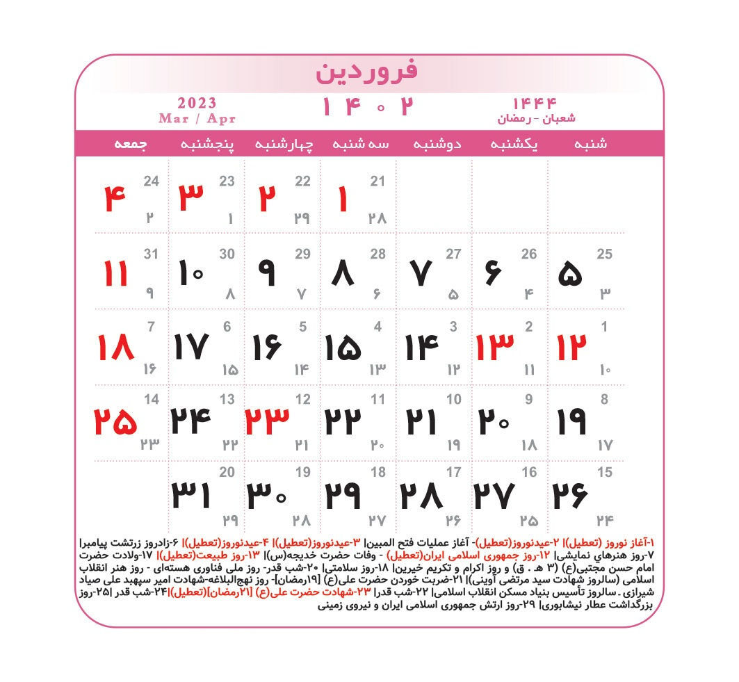 سال آینده چند روز تعطیلی داریم؟ | فهرست کامل تعطیلیهای سال ۱۴۰۲ | تعداد تعطیلات پشت سر هم | زمان تحویل سال ۱۴۰۲