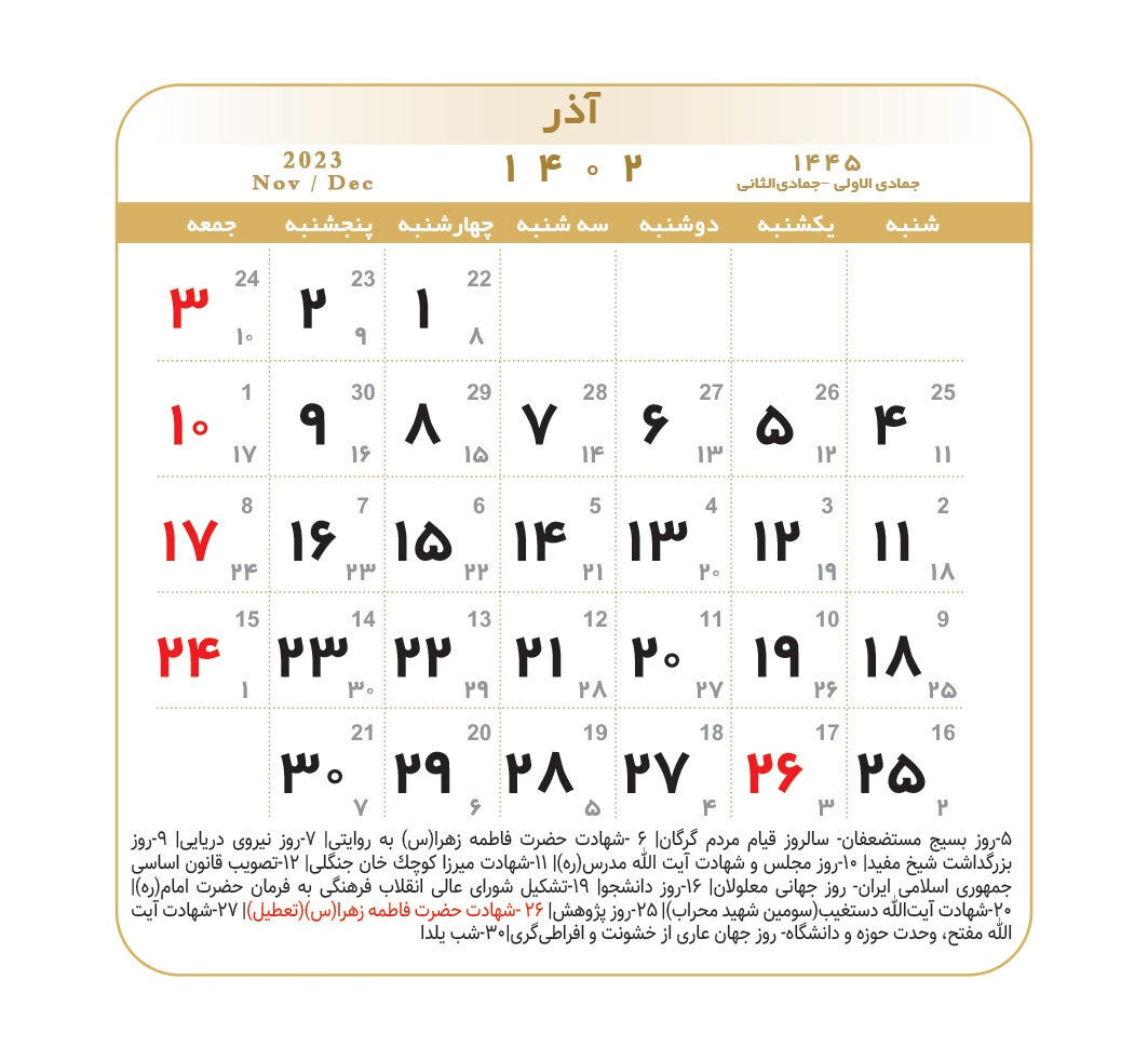 سال آینده چند روز تعطیلی داریم؟ | فهرست کامل تعطیلیهای سال ۱۴۰۲ | تعداد تعطیلات پشت سر هم | زمان تحویل سال ۱۴۰۲